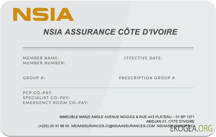 Carte d'assurance maladie de Côte d'Ivoire